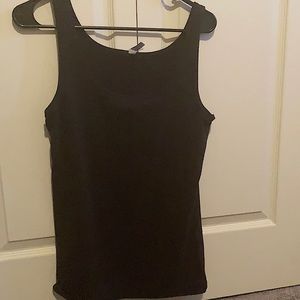 Three soft tank tops in black blue and white